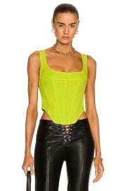 Miaou Campbell Corset Top in Neon Lime FWRD at FWRD