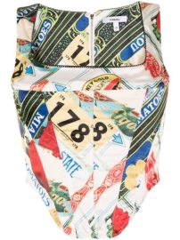 Miaou Campbell Figaro-print Corset Top - at Farfetch