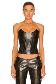 Miaou Leia Corset Top in Forest Python  FWRD at Forward