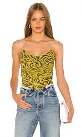 Miaou Leia Corset in Yellow Zebra Print from Revolve com at Revolve