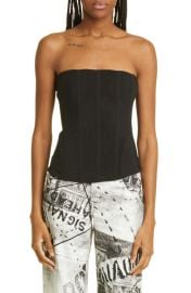 Miaou Libra Studded Strapless Mesh Corset Top at Nordstrom