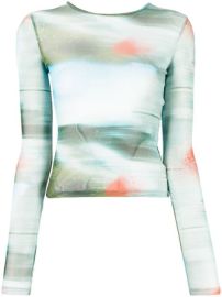 Miaou Motion Blue Print Long Sleeve Top - at Farfetch