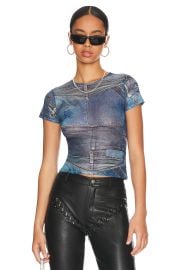 Miaou Trompe l Oeil Mesh Baby Tee at Revolve