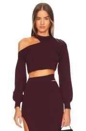 Michael Costello X Revolve Asym Cut Out Dolman Sweater In Plum at Revolve