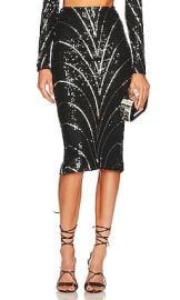 Michael Costello X Revolve Leonie Midi Skirt In Black Silver at Revolve