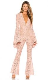 Michael Costello x  Beauty Jumpsuit in Blush at Revolve