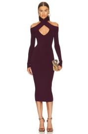 Michael Costello x REVOLVE Lora Midi Dress in Eggplant at Revolve