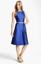 Michael Kors Belted A-line Shantung Dress at Nordstrom