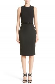 Michael Kors Belted Stretch Boucl   Crepe Sheath Dress at Nordstrom