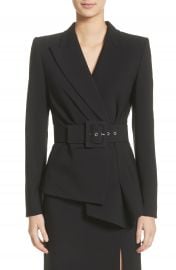 Michael Kors Belted Wool Blend Pebble Crepe Blazer at Nordstrom