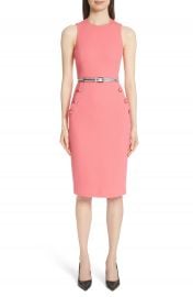 Michael Kors Button Detail Stretch Wool Dress   Nordstrom at Nordstrom