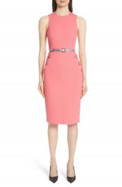 Michael Kors Button Detail Stretch Wool Dress at Nordstrom