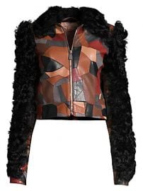 Michael Kors Collection - Cropped Patchwork Leather Shearling Jacket at Saks Fifth Avenue