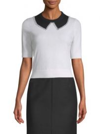 Michael Kors Collection - Faux-Pearl Collar Cashmere Knit at Saks Fifth Avenue