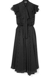 Michael Kors Collection   Ruffled polka-dot silk-georgette midi dress at Net A Porter