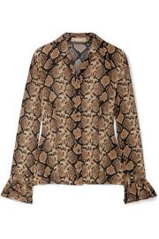 Michael Kors Collection - Snake-print crinkled silk-georgette blouse at Net A Porter