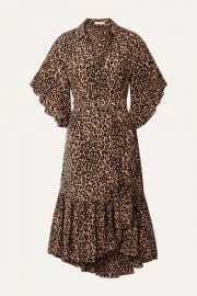 Michael Kors Collection - Wrap-effect leopard-print silk crepe de chine dress at Net A Porter