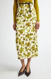 Michael Kors Collection Blurred Floral Print Duchesse Satin Pencil Skirt at Nordstrom