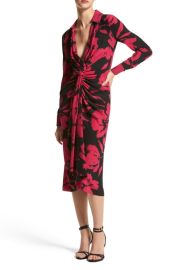 Michael Kors Collection Brush Stroke Print Silk Crepe de Chine Shirtdress at Nordstrom