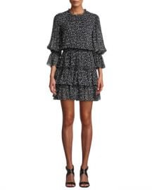 Michael Kors Collection Cheetah-Print Silk Chiffon Tiered Dance Dress at Neiman Marcus