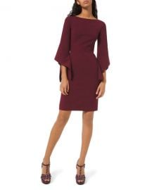 Michael Kors Collection Crepe Draped-Sleeve Sheath Dress at Neiman Marcus