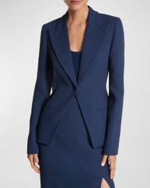 Michael Kors Collection Crepe Sable Peak Lapel Blazer Jacket at Neiman Marcus