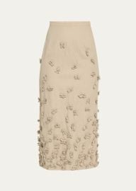 Michael Kors Collection Floral Hand-Embellished Midi Pencil Skirt - at Bergdorf Goodman
