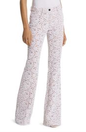 Michael Kors Collection Floral Lace 5-Pocket Flare Leg Pants at Nordstrom