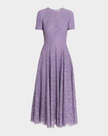 Michael Kors Collection Floral Lace A Line Midi Dress at Neiman Marcus