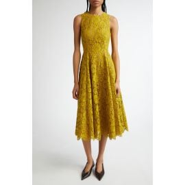 Michael Kors Collection Floral Lace Sleeveless Fit & Flare Midi Dress at Nordstrom