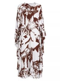 Michael Kors Collection Floral Silk V Neck Caftan at Saks Fifth Avenue