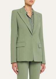 Michael Kors Collection Georgina One-Button Stretch Wool Blazer - at Bergdorf Goodman