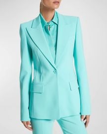 Michael Kors Collection Georgina One-Button Wool Blazer at Neiman Marcus