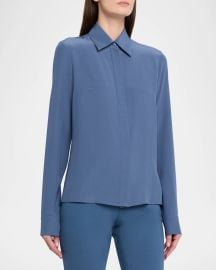 Michael Kors Collection Hansen Button Down Silk Shirt at Neiman Marcus