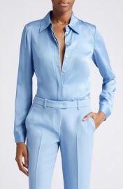 Michael Kors Collection Hansen Charmeuse Button-Up Shirt at Nordstrom