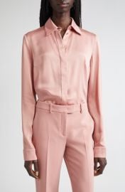 Michael Kors Collection Hansen Charmeuse Button-Up Shirt at Nordstrom
