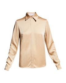 Michael Kors Collection Hansen Collared Techno Charmeuse Shirt at Neiman Marcus