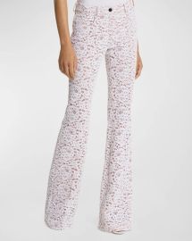 Michael Kors Collection High-Rise Lace Flare Jeans Neiman Marcus at Neiman Marcus