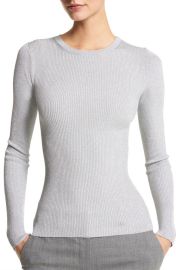 Michael Kors Collection Hutton Metallic Cashmere Rib Sweater at Nordstrom