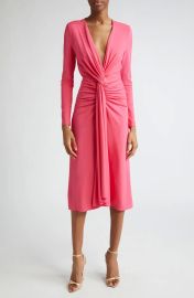 Michael Kors Collection Knot Front Long Sleeve Knit Dress at Nordstrom