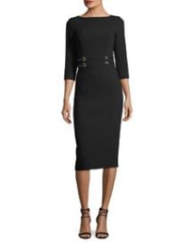 Michael Kors Collection Leather-Trim Boucle Crepe Sheath Dress at Bergdorf Goodman