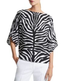 Michael Kors Collection Nikki Silk Zebra Print Top Bloomingdales at Bloomingdales