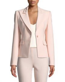 Michael Kors Collection Peak-Lapels One-Button Pebble Crepe Blazer at Neiman Marcus