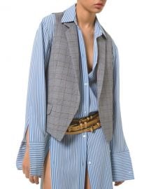 Michael Kors Collection Plaid Open-Front Wool Blazer Vest at Neiman Marcus