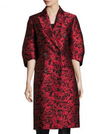 Michael Kors Collection Rose Jacquard Ruched-Sleeve Double at Neiman Marcus