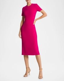 Michael Kors Collection Short-Sleeve Midi Sheath Dress at Neiman Marcus