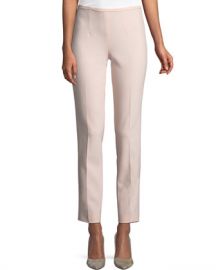 Michael Kors Collection Side-Zip Stretch-Pebble Crepe Narrow-Leg Pants at Neiman Marcus