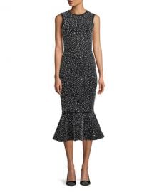 Michael Kors Collection Sleeveless Crystal-Embroidered Stretch-Viscose Trumpet Cocktail Dress at Neiman Marcus