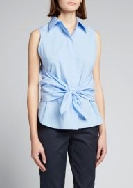 Michael Kors Collection Sleeveless Tie-Front Shirt - at Bergdorf Goodman