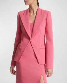 Michael Kors Collection Stretch Pebble Crepe Blazer Jacket at Neiman Marcus